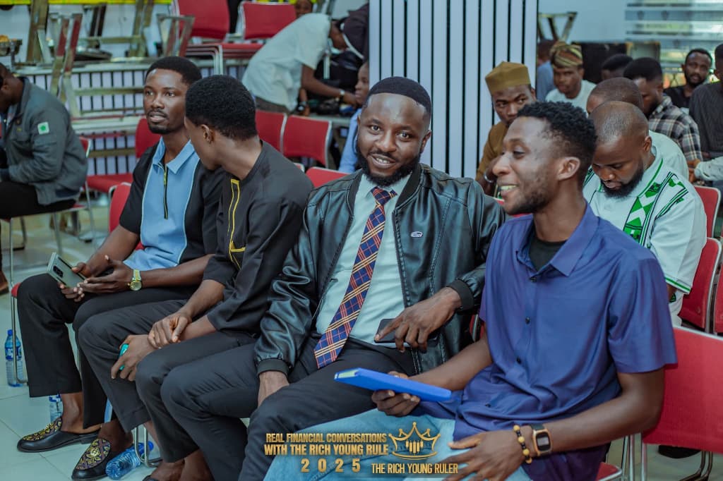 Audience members in discussion